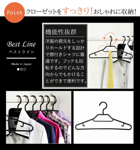 BestLine ベストライン スタイルシャツハンガー 5本×24組(120本セット).|s2